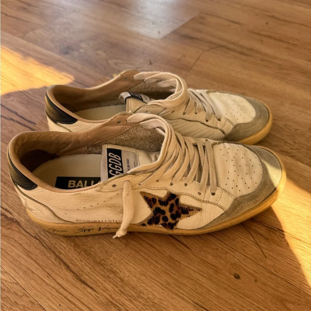 Golden Goose Ball-Star Animal Print Sneakers (size 38) - Picture 1 of 15